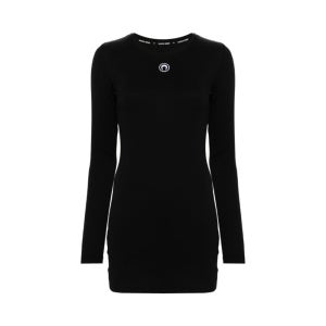 마린세르 여성 문 로고 코튼 미니 원피스 블랙 WDR267A CJER0011 BK99