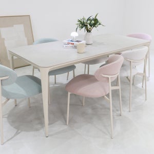 코모도홈 신혼 감성 키바 4인용 6인용식탁 포세린세라믹 테이블 세트