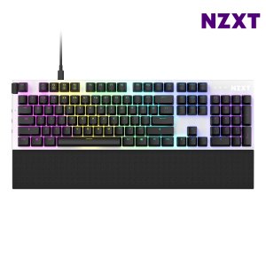 NZXT FUNCTION 유선 기계식 게이밍 키보드 화이트, 적축