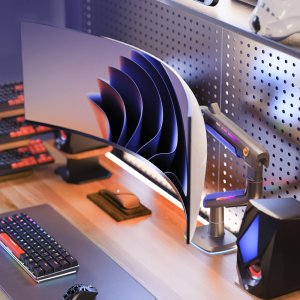 노스바유 팬텀 고중량 싱글 모니터암 거치대 NB G60 RGB