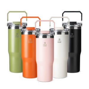 캐리보틀 듀얼플로우 탑핸들 빨대텀블러 950ml 휴대용물통 보온보냉 진공 휴대용물병 미니보틀