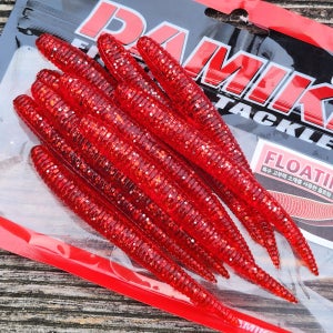 다미끼 스팅거 플로팅 광어 다운샷웜 캐스팅 배스루어 108 레드실버, 10cm(4인치)