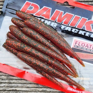 다미끼 스팅거 플로팅 광어 다운샷웜 캐스팅 배스루어 204 모터오일레드, 10cm(4인치)