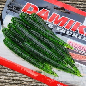 다미끼 스팅거 플로팅 광어 다운샷웜 캐스팅 배스루어 304 워터멜론 블랙, 10cm(4인치)