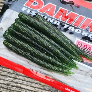 다미끼 스팅거 플로팅 광어 다운샷웜 캐스팅 배스루어 446 워터멜론 글리터, 10cm(4인치)