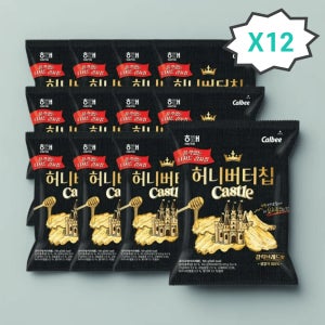 허니버터칩 캐슬 감자칩 갈릭브레드맛 100g 12개