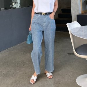 포레스트 10부 스트라이트 데님 팬츠