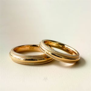 18K 골드 밀그레인 커플링 반지 11g(+웨딩링) 남자 여자 데일리