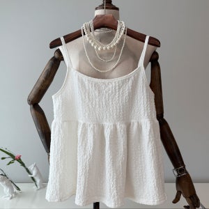 스판 지지미 뷔스티에 끈 나시티 4컬러