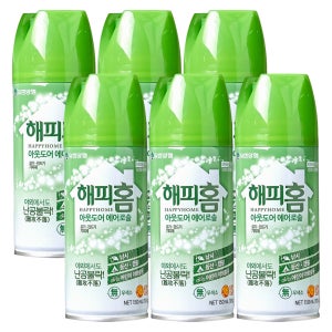 해피홈 아웃도어 에어로솔 모기 진드기 기피제 150ml, 6개