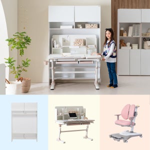 [위드그로우] 스마트 3.0 어린이 초등학생 높이각도조절 책상책장세트 + 앤디책장+지니L310의자 세트