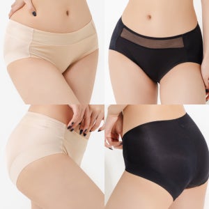 판도라by비비안 여성 노라인 팬티 미디 여자 삼각 헴 햄 티나지않는 살색 스킨색 블랙 검정색 PBP7126