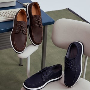 [초경량][이지라이트] 스티치 레더 데크 컴포트 스니커즈 HPMR9FA301