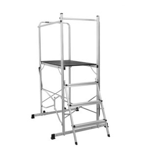 기가 이동식 알루미늄 접이식 우마 사다리 안전난간 아시바 1.99m 117829HW
