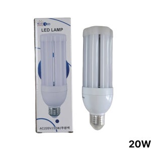 룩스누리 LED 스틱램프 소켓사이즈E26 20w 주광색 공장 램프 콘벌브 KS