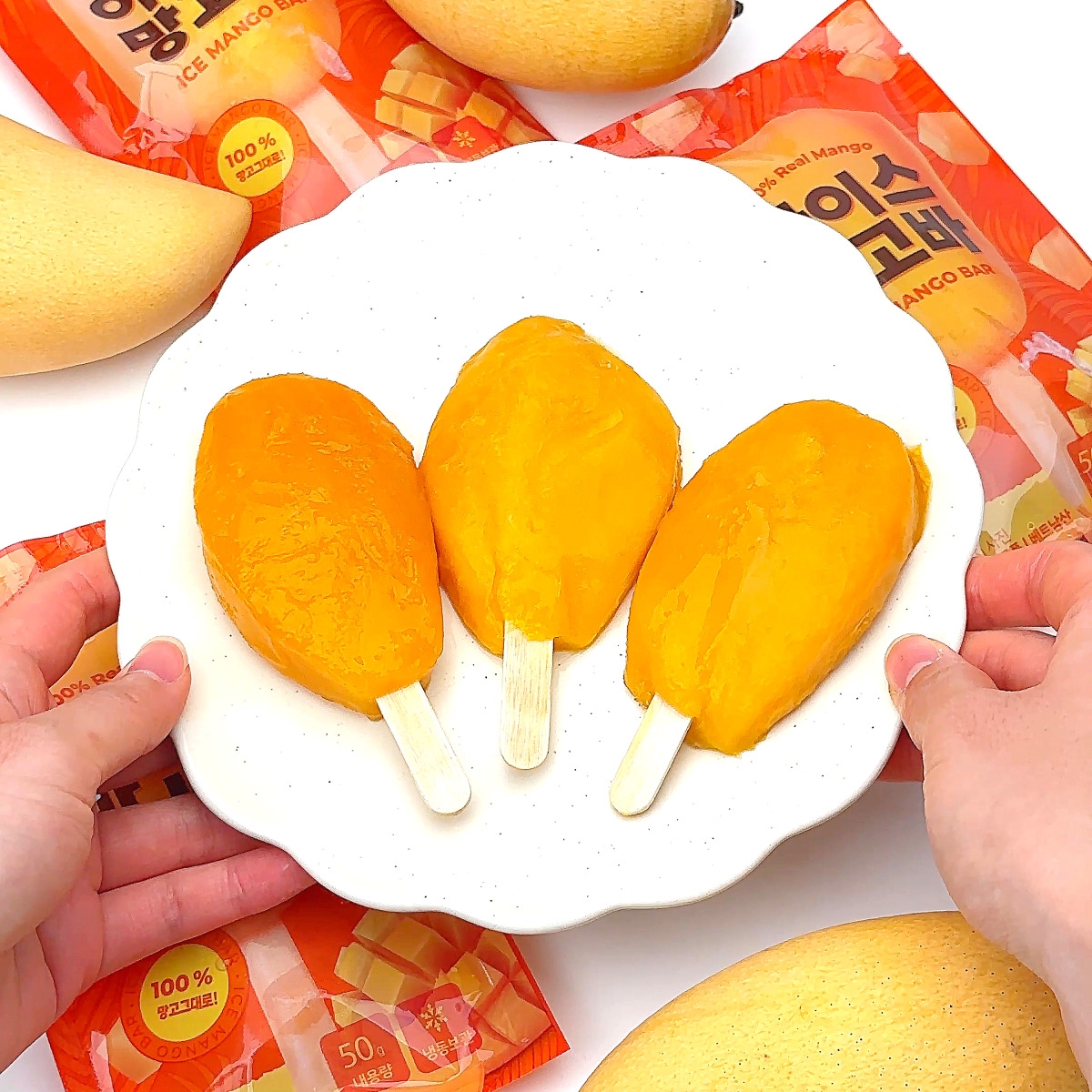 아이스 망고바 간편한 여름간식 달콤 냉동 망고스틱 50g 30개
