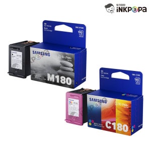 INK-M180 (삼성 M180) INK-C180 (삼성 C180) 정품잉크 검정 칼라 SET