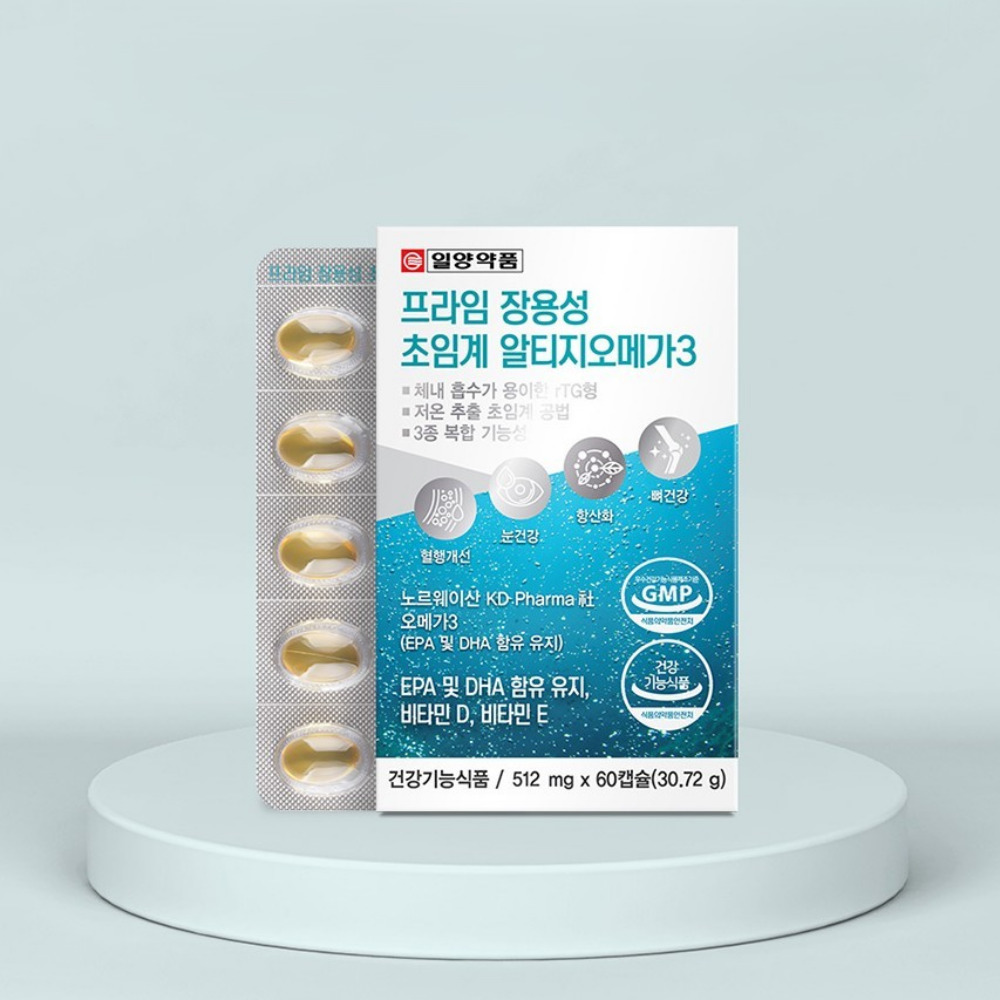 일양약품 프라임 장용성 초임계 <b>알티지 오메가3</b> <b>에스키모</b> 알래스카 작은알 60캡슐, 1개