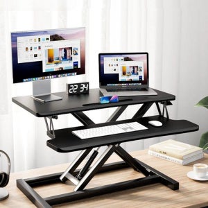 높이조절 모니터 거치대 스탠딩 접이식 노트북 테이블 리프트 책상 은하수 실버 A