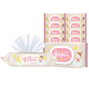 아이앤비 순한 별아 유아 아기 물티슈 캡형 100매 x 20팩 1박스