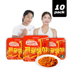 제로볶이 무설탕 뉴진면 떡볶이 저당 기본맛, 240g, 10개