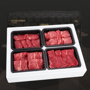 프리미엄 명품1호 (안심+등심+등심+채끝 각500g) 총2kg 1등급 한우 선물 세트