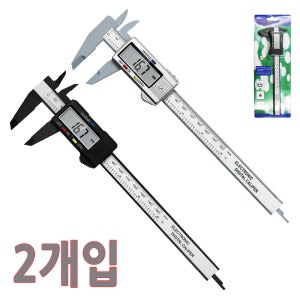 [2개 묶음] (디지털 버니어 캘리퍼스 카본 카포장 150mm 1P+1P) 15cm 노기스 측정자 두께 스틸자 정밀자 자동 공구 정밀 측정 도구 자 측정기