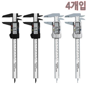 [4개 묶음] (디지털 버니어 캘리퍼스 카본 카드포장 150mm 4P) 15cm 노기스 측정자 스틸자 두께 정밀자 자동 공구 정밀 측정 도구 자 측정기