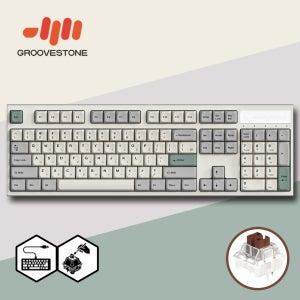 그루브스톤 GV10 수제윤활 104키 유선 기계식 키보드 라이트G, 저소음갈축, 45g