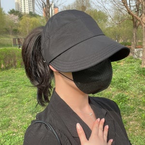 자외선 차단 모자 옆광대 대두 마스크걸이 모자 보닛햇 버킷햇 포니테일 등산 러닝