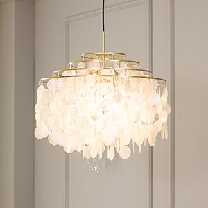 자개조명 3등 조개 자게 샹들리에 북유럽 펜던트 인테리어 호텔 조명