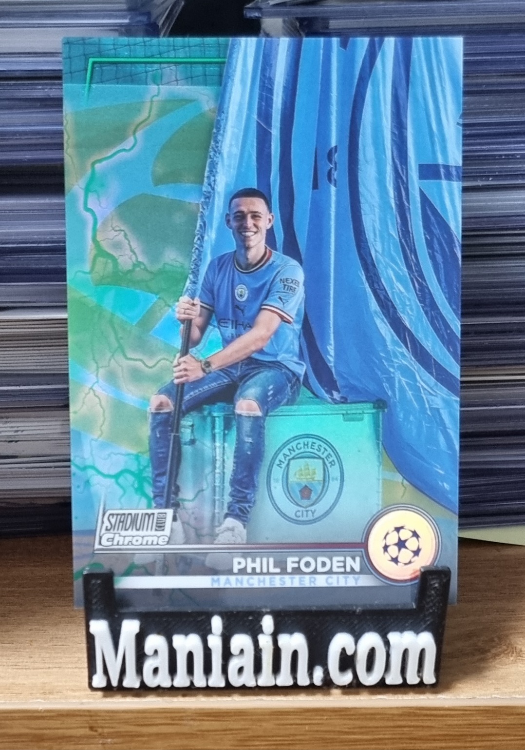 225한정판 필 포든 2022-23 Stadium Club Chrome UEFA Aqua Green Electric No-47 축구카드