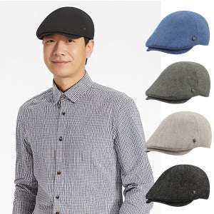 쥬린넨 도리구찌 중년남성모자 린넨 여름 헌팅캡 모자 남자 베레모 똑딱이 헌팅캡