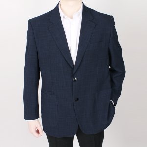 남자 큰옷 빅사이즈 S/S 쿨링 스판 투버튼 콤비 자켓 96 (딥네이비)