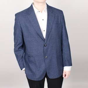 남자 큰옷 빅사이즈 S/S 쿨링 고신축사 투버튼 콤비 자켓 98 (네이비)