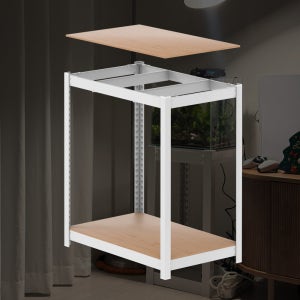 화이트 어항 선반 2단 축양장 700 500 750 mm 받침대 가로 70 cm 45큐브 2자 틈새 거실장 시공 스피드랙