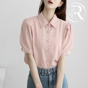여름 퍼프블라우스 여성 반팔셔츠 5color