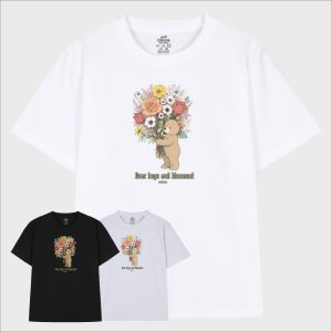 컬로라 베어 허그 앤 블로썸 프린팅 라운드 반팔 티셔츠 3컬러