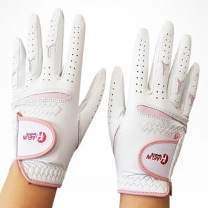 하은 여성용 양손 통풍 골프장갑 여성 고급 양피 골프 장갑 에어홀 화이트 핑크