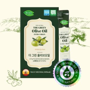 더그린 올리브오일 10ml x 14포 유기농 엑스트라버진 스페인산 올리브100% 저온압착제조 폴리페놀