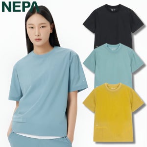 네파 냉감 반팔티 라운드 포켓 남성 여성 여름 기능성 경량 스판 일상복 컴포 반팔티