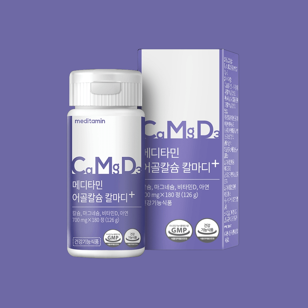<b>메디타민</b> 어골칼슘 칼마디+ 1박스 3개월분 칼슘 마그네슘 비타민D 아연 4중 복합 기능성 어버이날 효도선물