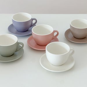 국내제작 심플 커피잔 찻잔 세트 5color 라떼잔 카푸치노잔 집들이선물 이사선물