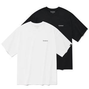 커버낫 센터 어센틱 반팔티 C로고 스몰 2PACK 화이트 블랙