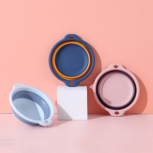 실리콘 접이 식 세숫 대야 0L 폴딩 캠핑 물통 용 접이식대야 네이비 민트 핑크