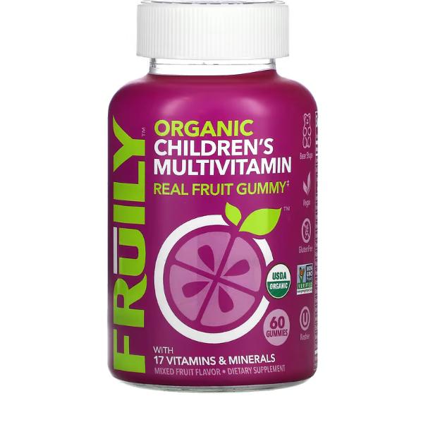 Fruily <b>칠드런스 멀티비타민</b> 17 <b>비타민 미네랄</b> 혼합 과일 구미젤리 60개