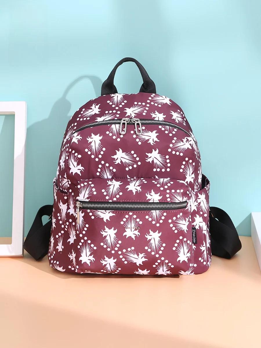 백팩 여행 여자용 여행용 천 캔버스 1. Dark Red Sunbird (rear <b>with</b> anti-theft pocket anti-splashing water)