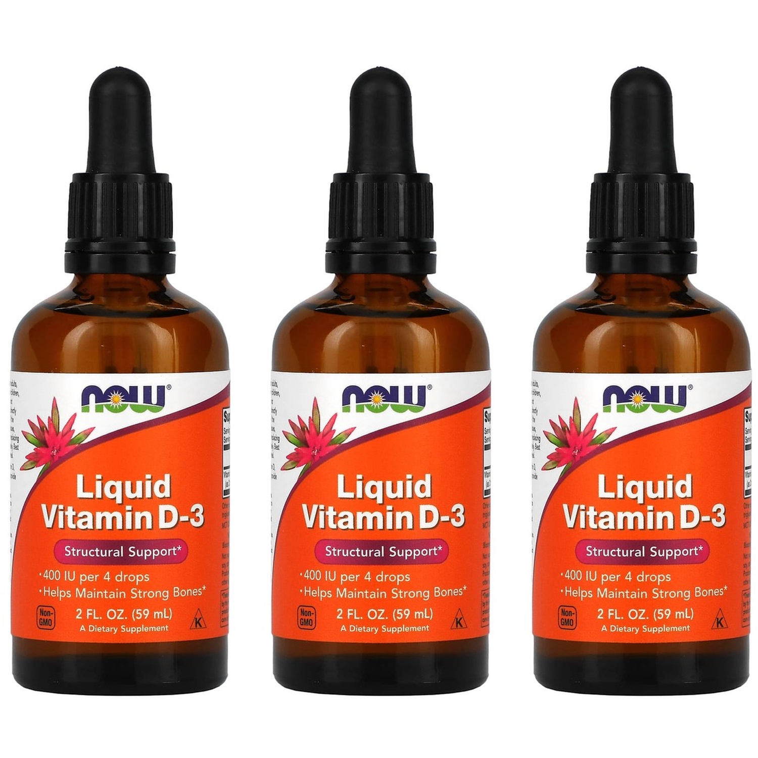 <b>나우푸드</b> 액상 <b>비타민D3</b> 100IU/방울 59ml 드롭형 (3개세트)