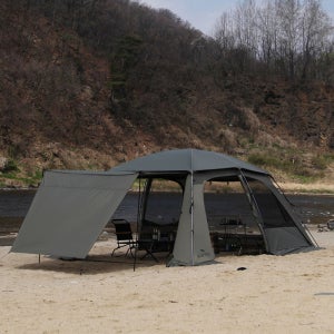 블루폴 브레이브 리빙쉘텐트 거실형 장박 대형 캠핑텐트 TPU창 풀구성