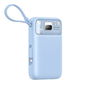 비하겐 갤럭시 아이폰 보조배터리 리튬폴리머 배터리 c타입 8핀 10000mAh, 파스텔블루